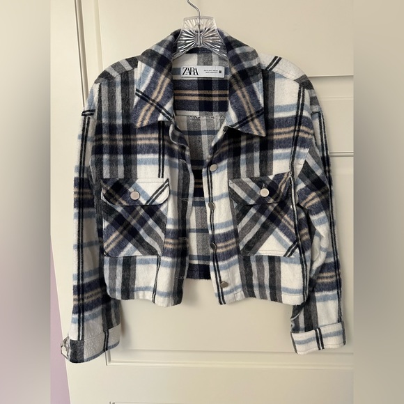 Zara Cropped Plaid Jacket NWOT - Picture 2 of 5
